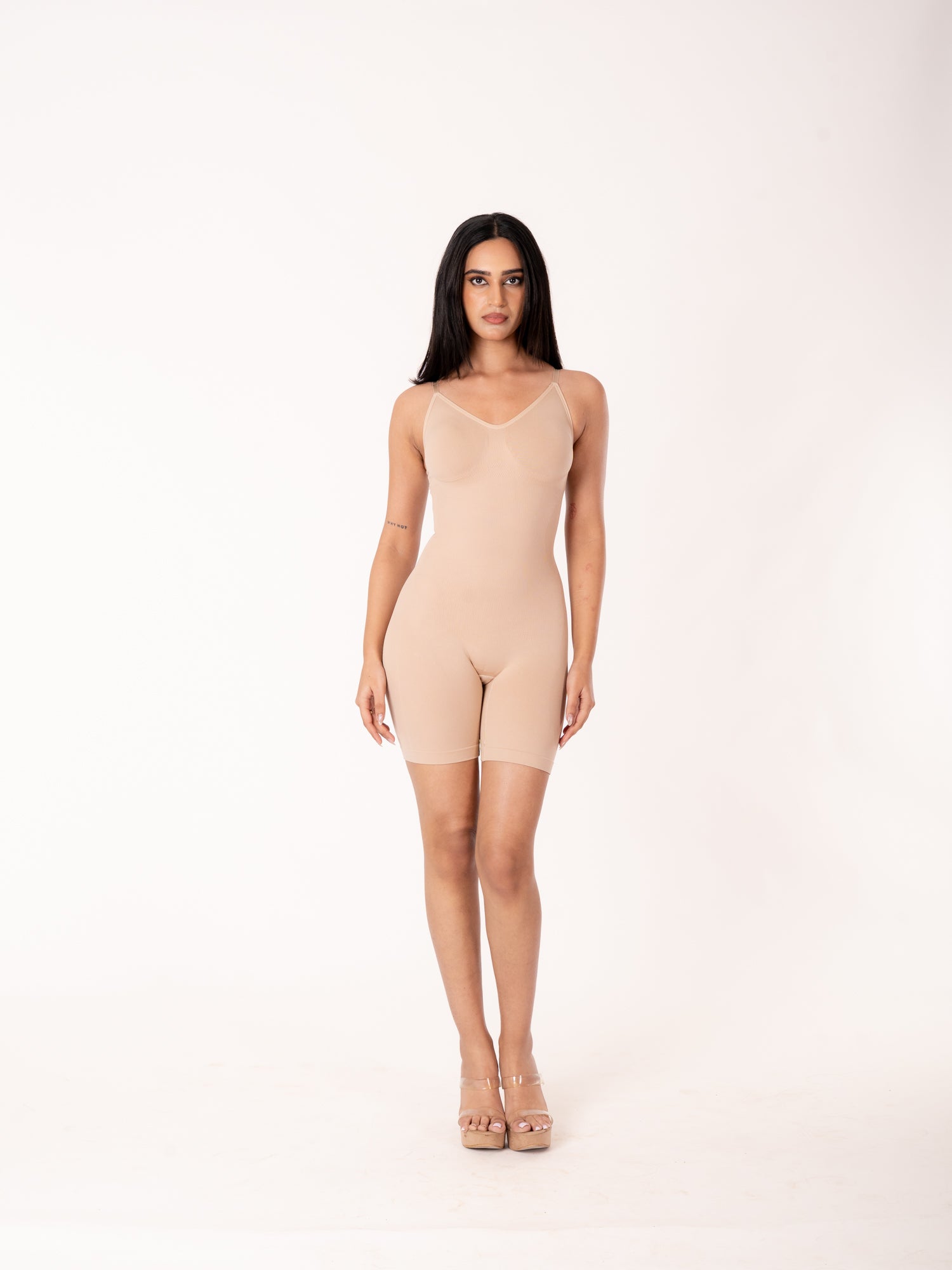 Strapless Mid Thigh Bodysuit  - Body Shaper