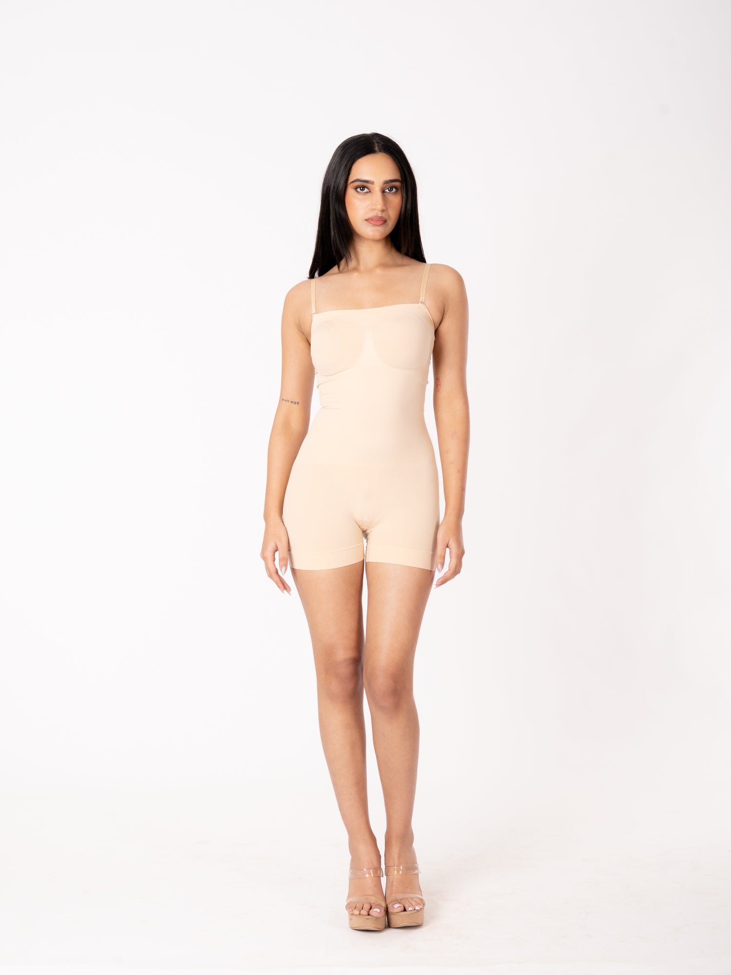Strapless Mid Thigh Bodysuit  - Body Shaper