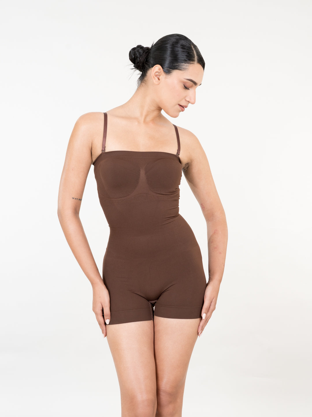 Strapless Mid Thigh Bodysuit  - Body Shaper